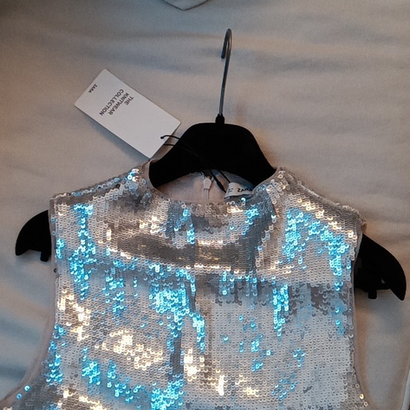 NWT Never Worn Sleeveless Silver Sequin Cocktail Cress! - Picture 12 of 15